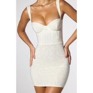 Oh Polly White Embellished Mini Dress